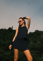 Navy Blue Plain Skirt