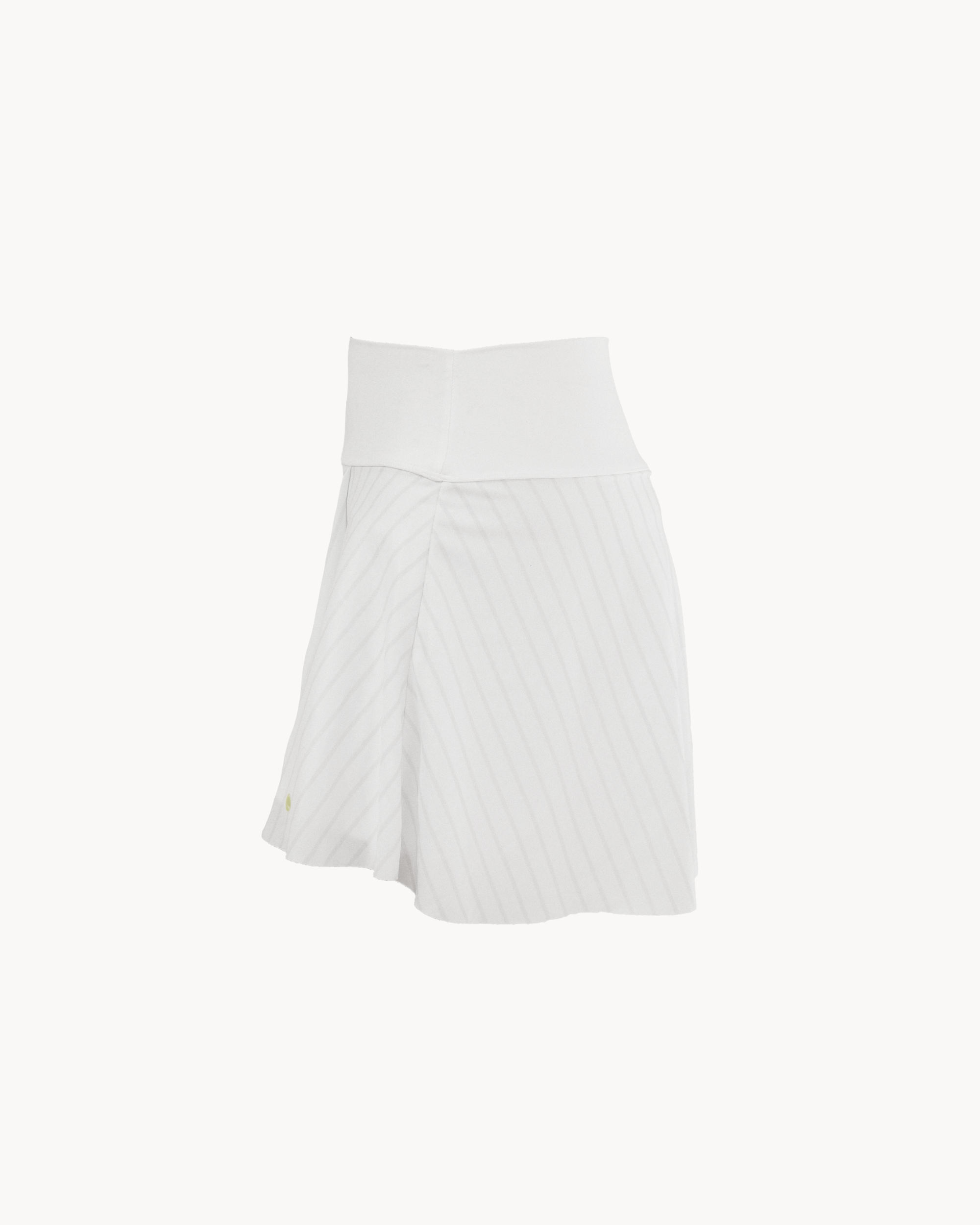 Grey Stripes White Skirt