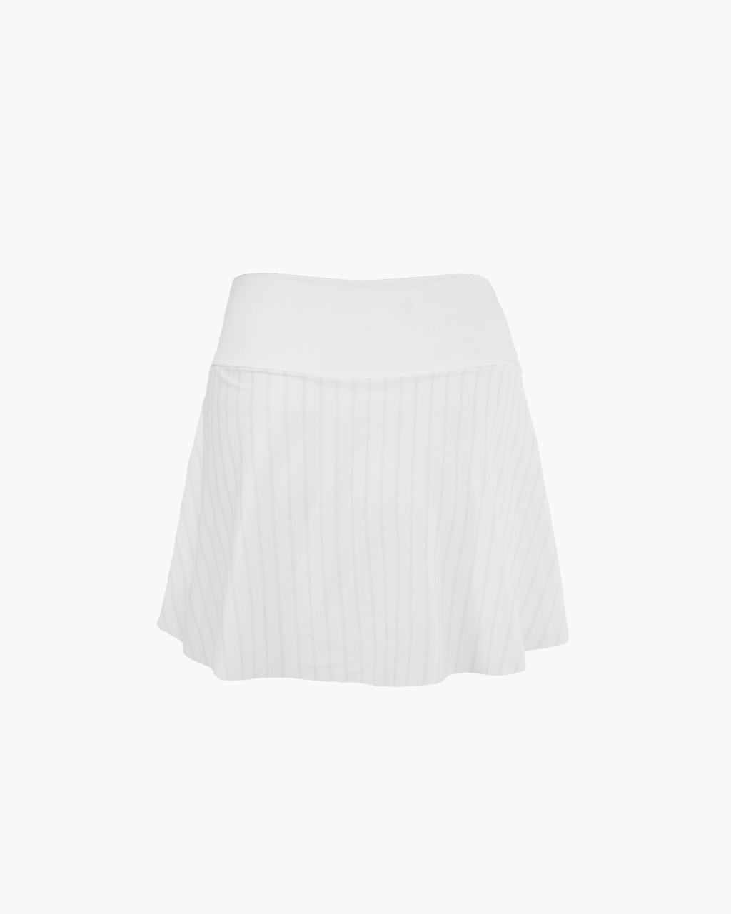 Grey Stripes White Skirt