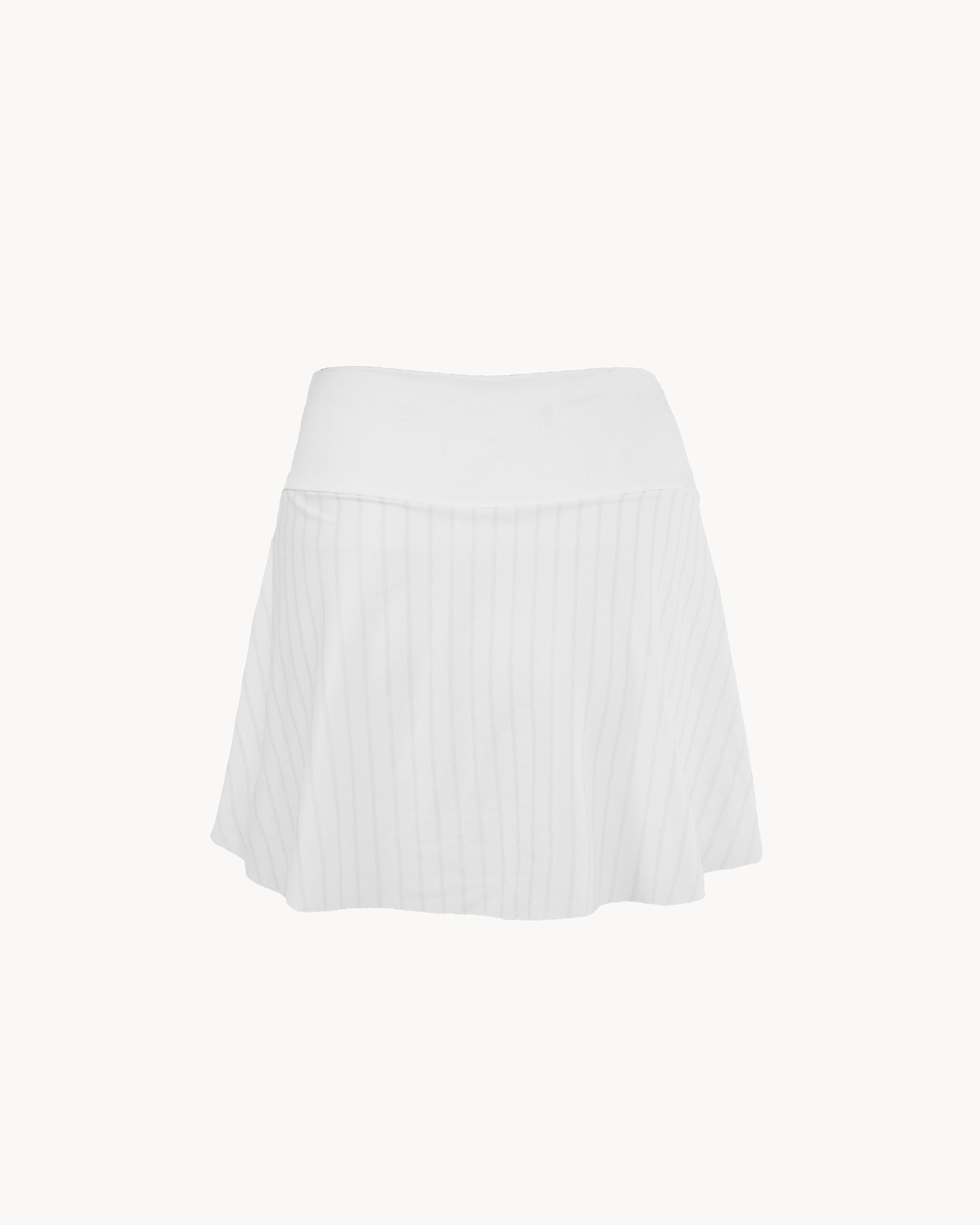 Grey Stripes White Skirt