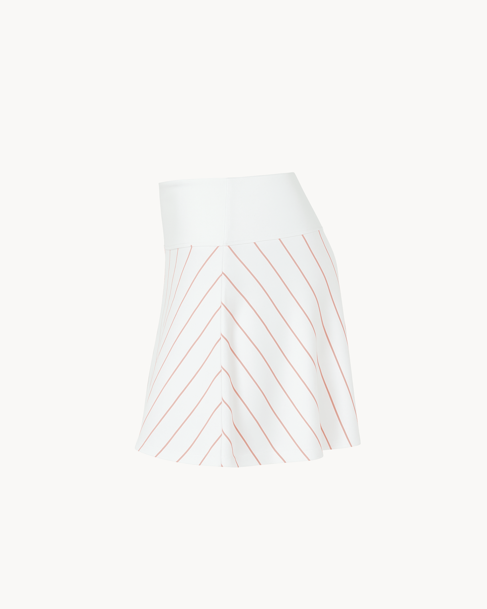 Salmon Stripes White Skirt