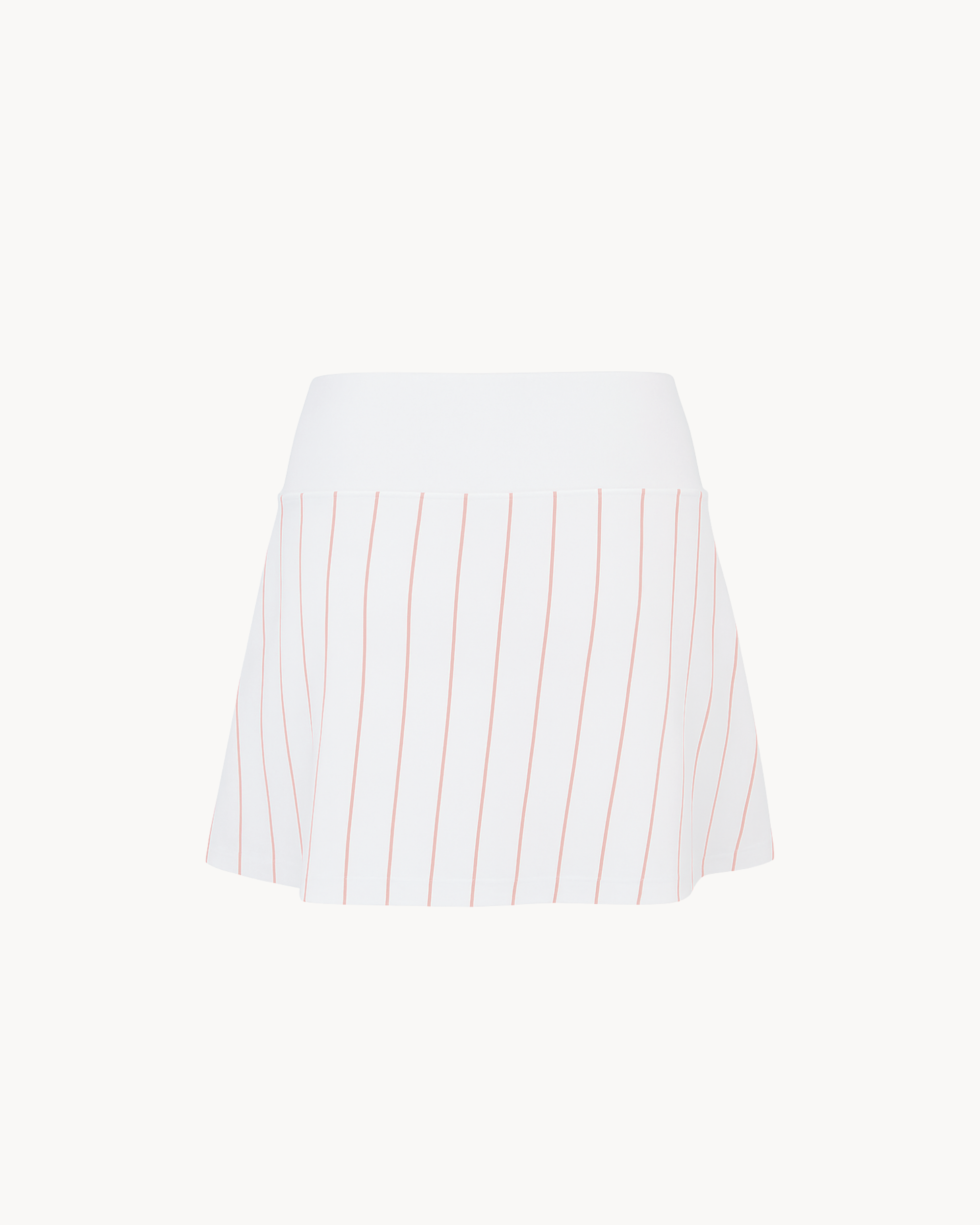 Salmon Stripes White Skirt