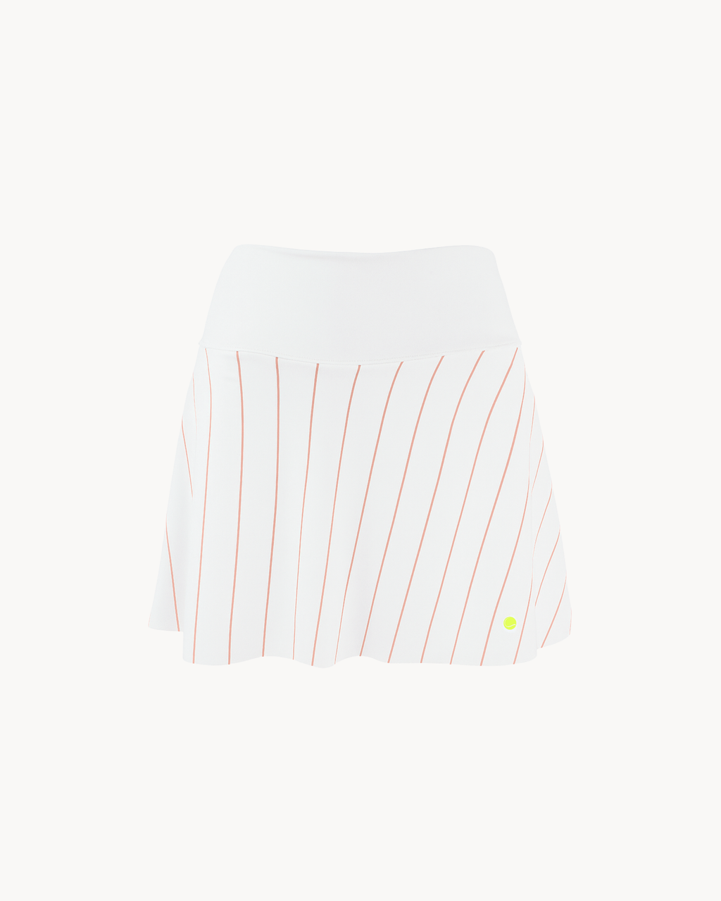 Salmon Stripes White Skirt