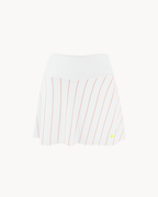 Salmon Stripes White Skirt