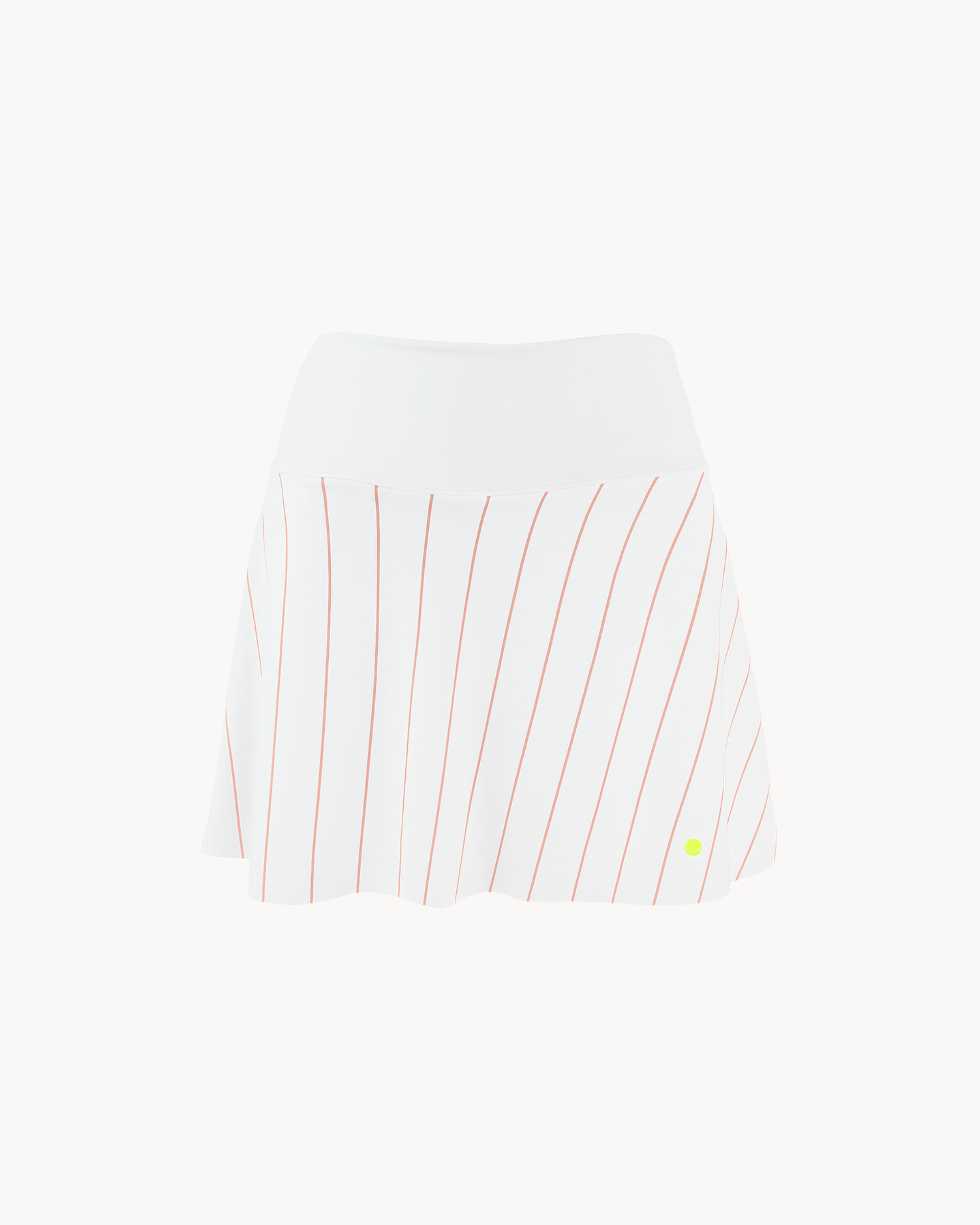 Salmon Stripes White Skirt
