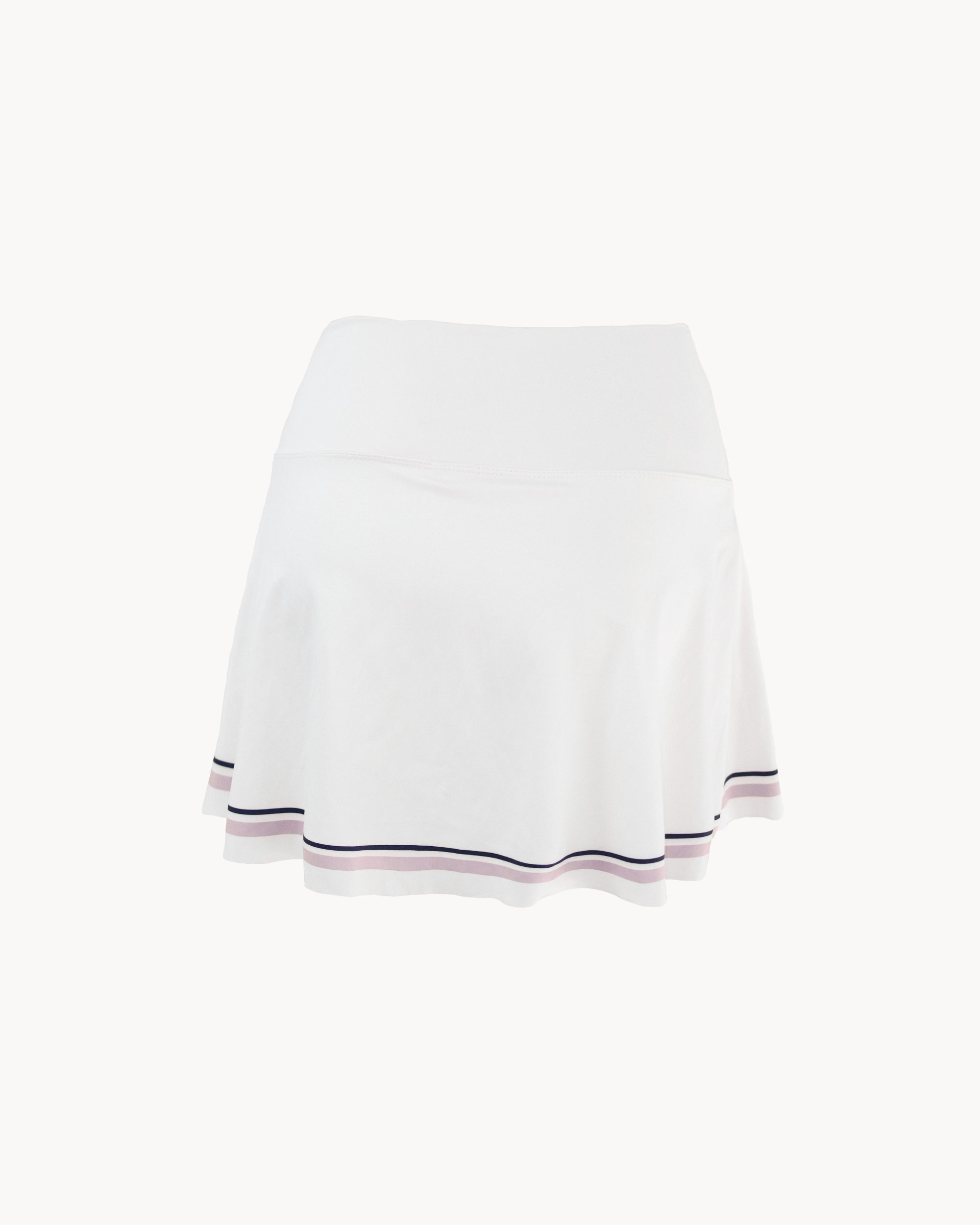 Purple & Navy Stripe White Skirt