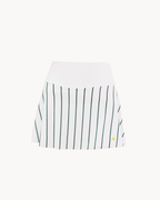 Green Stripes White Skirt