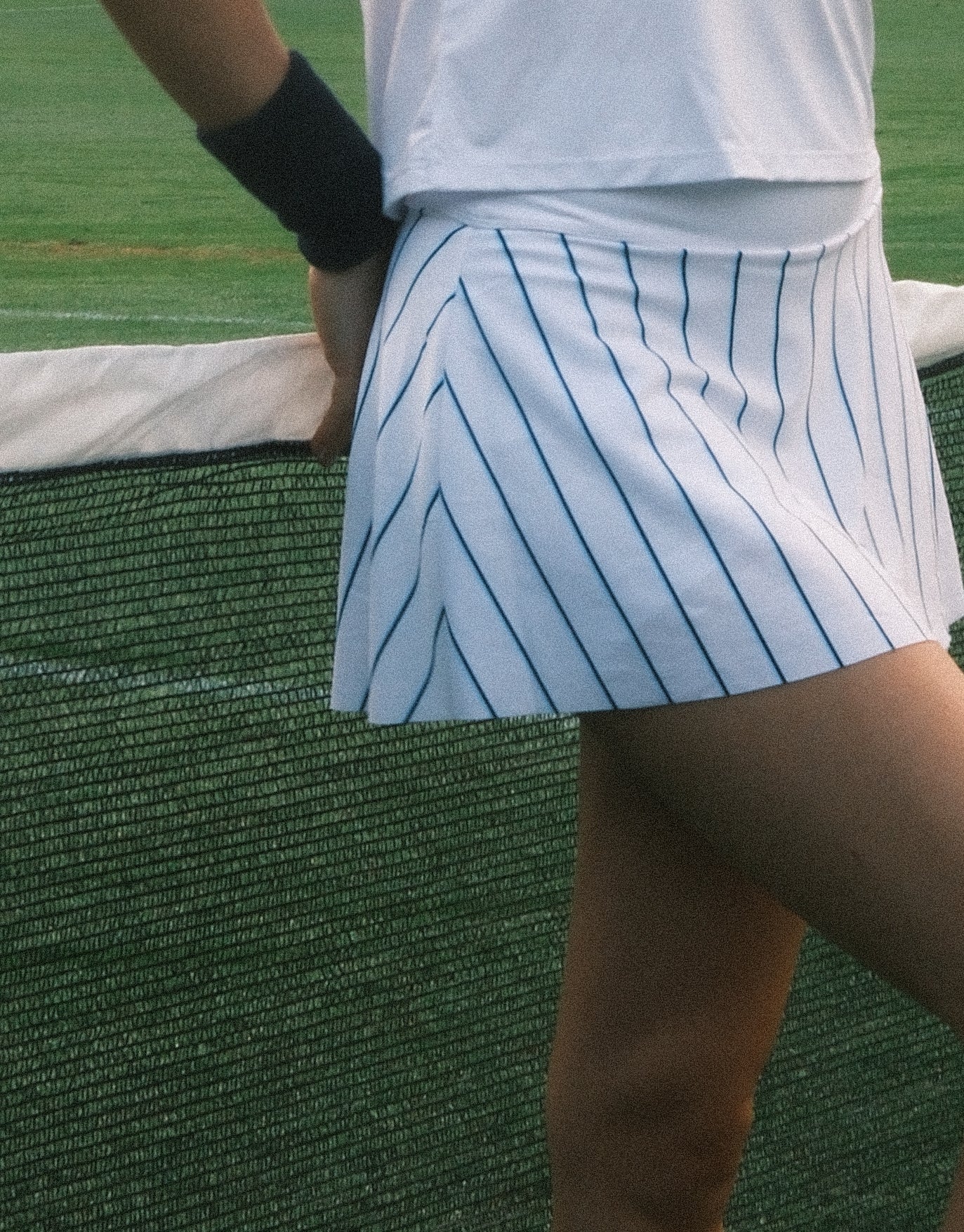 Blue & Mint White Stripes Skirt