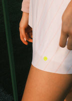 Salmon Stripes White Skirt